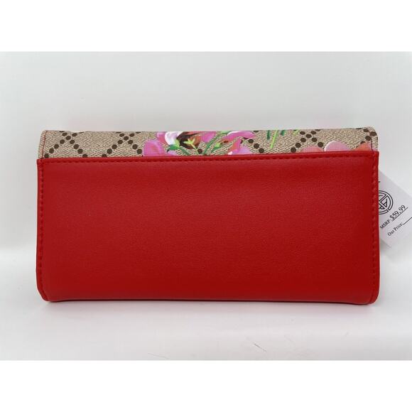 AR NEW YORK Wristlet Wallet Tan And Red Floral New - Picture 2 of 7